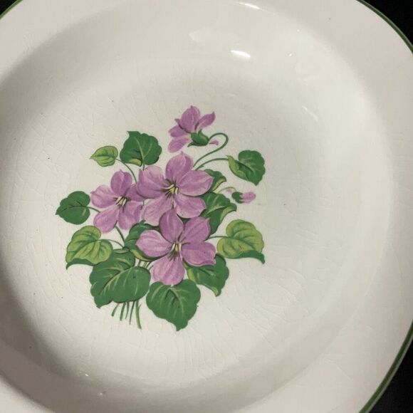Taylor Smith Taylor USA Vintage Conversation Marsh Violet Soup Bowls Set of 6 - Picture 4 of 6